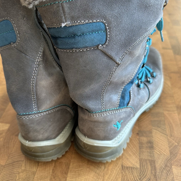 Santana Canada Marinda Womens 10 Grey Turquoise Tall Winter Boots Snow Casual - Picture 6 of 9